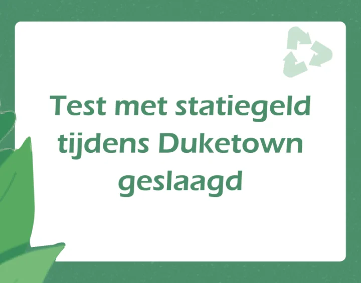 Test met statiegeld bekers.