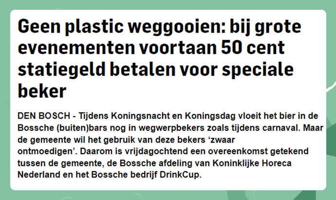 Geen plastic weggooien