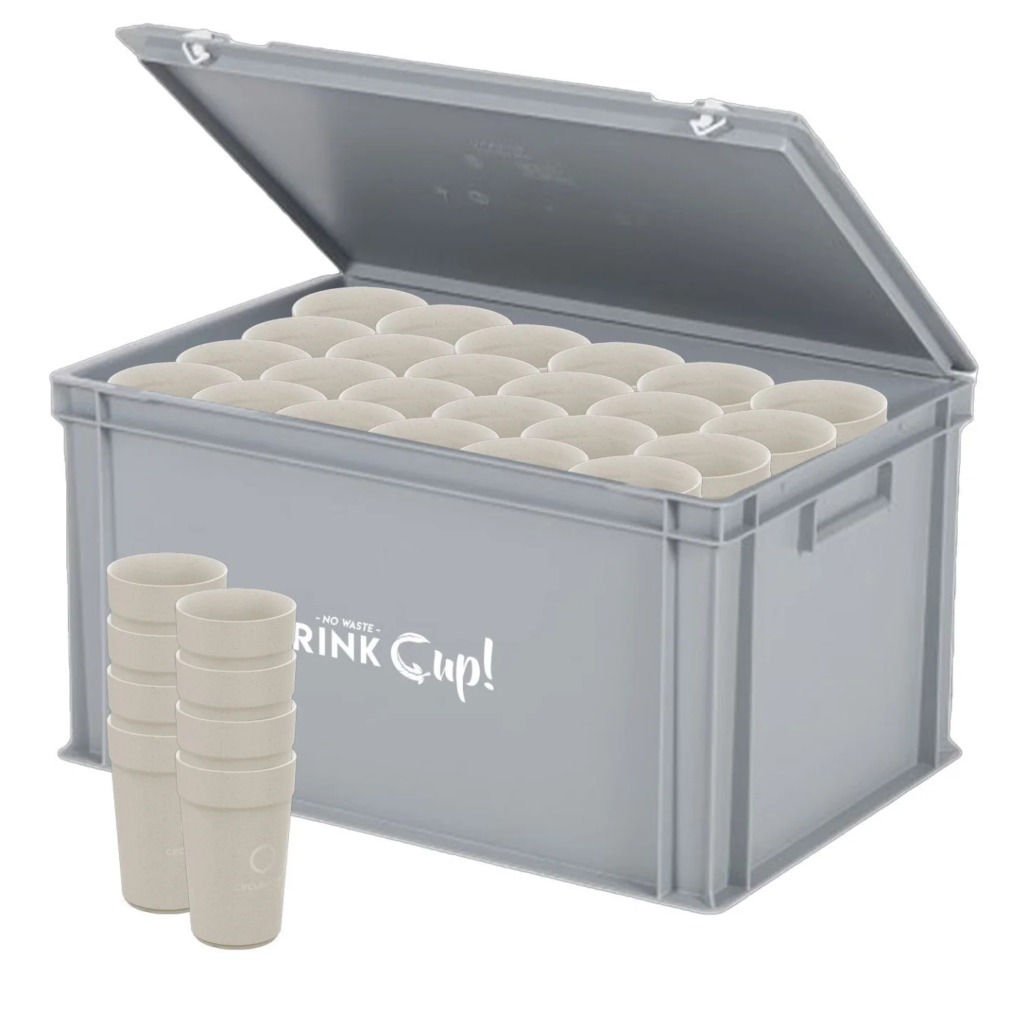 Koffiebekers beige huren 40cl.